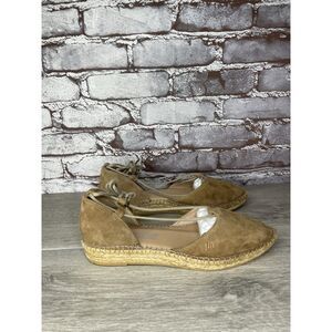 Viscata Barceloneta Tan Brown Suede Lace Espadrilles Mules Women’s 39EU/8.5M US